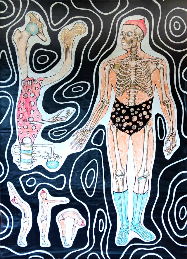 "Triggerwarnung" übermalte Schulkarte &copy; GINE SELLE 2025